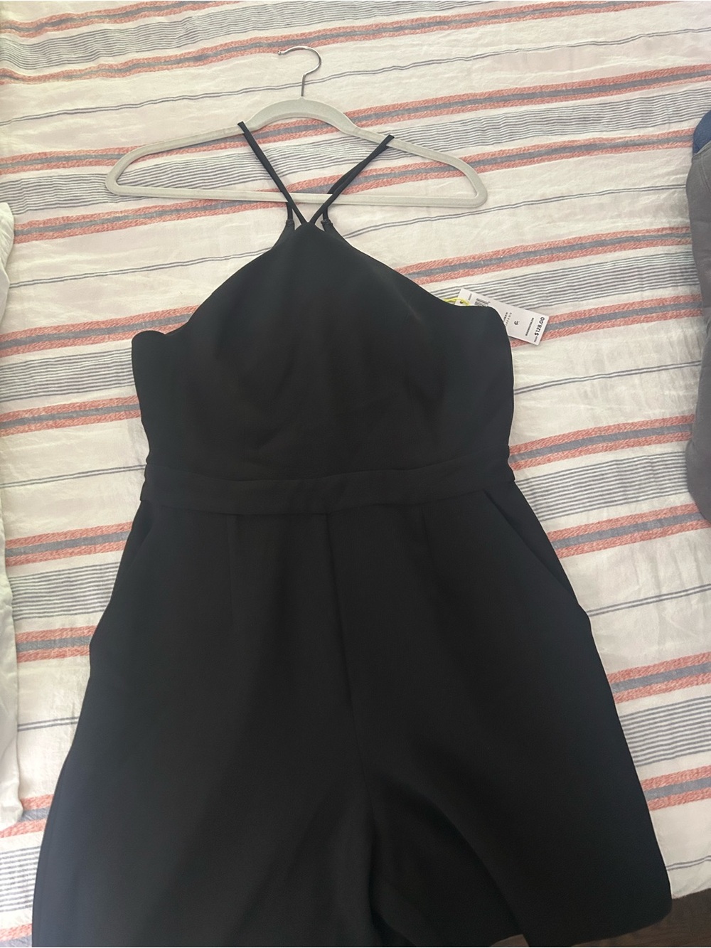 BCBGeneration Black Strappy Halter Jumpsuit